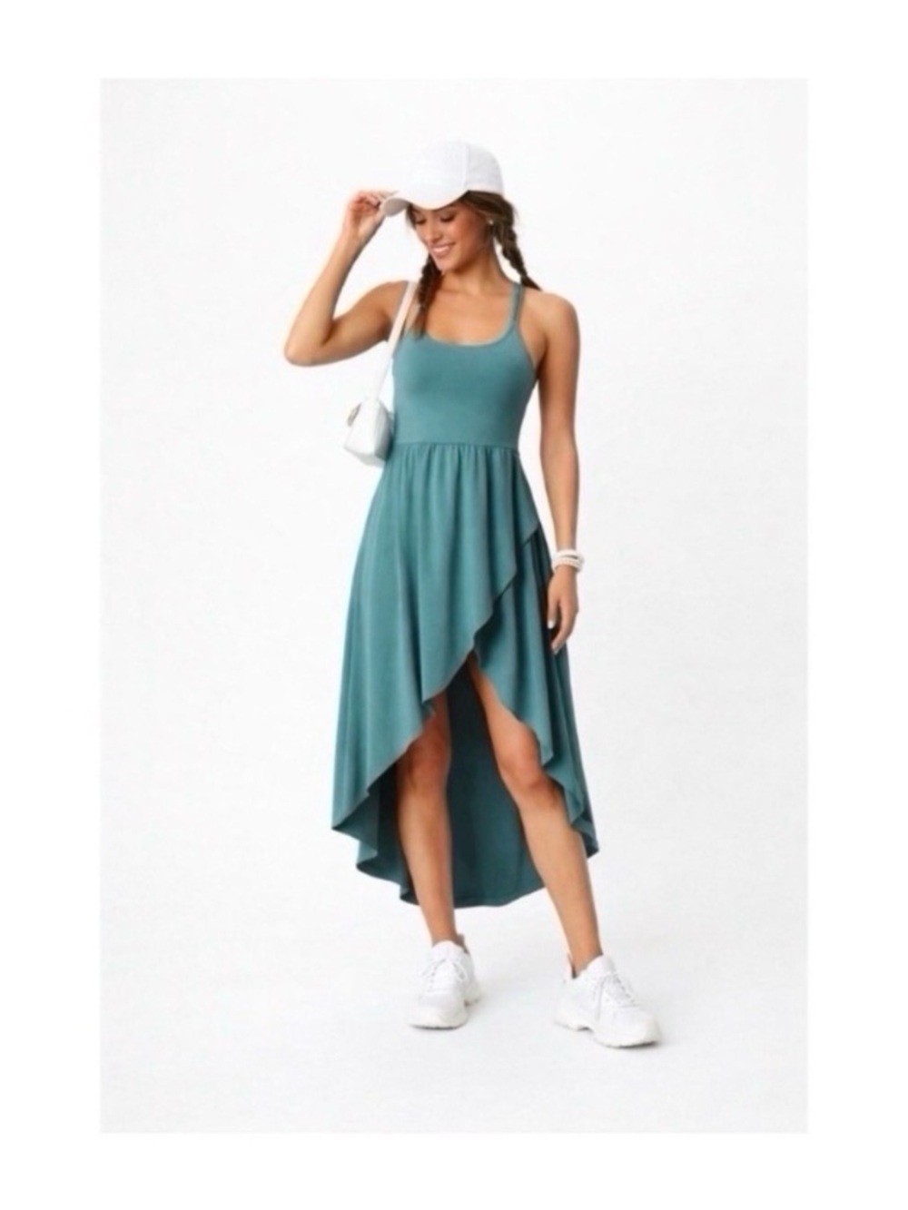 HALARA Teal High Low Athletic Dress - Picture 2 of 9